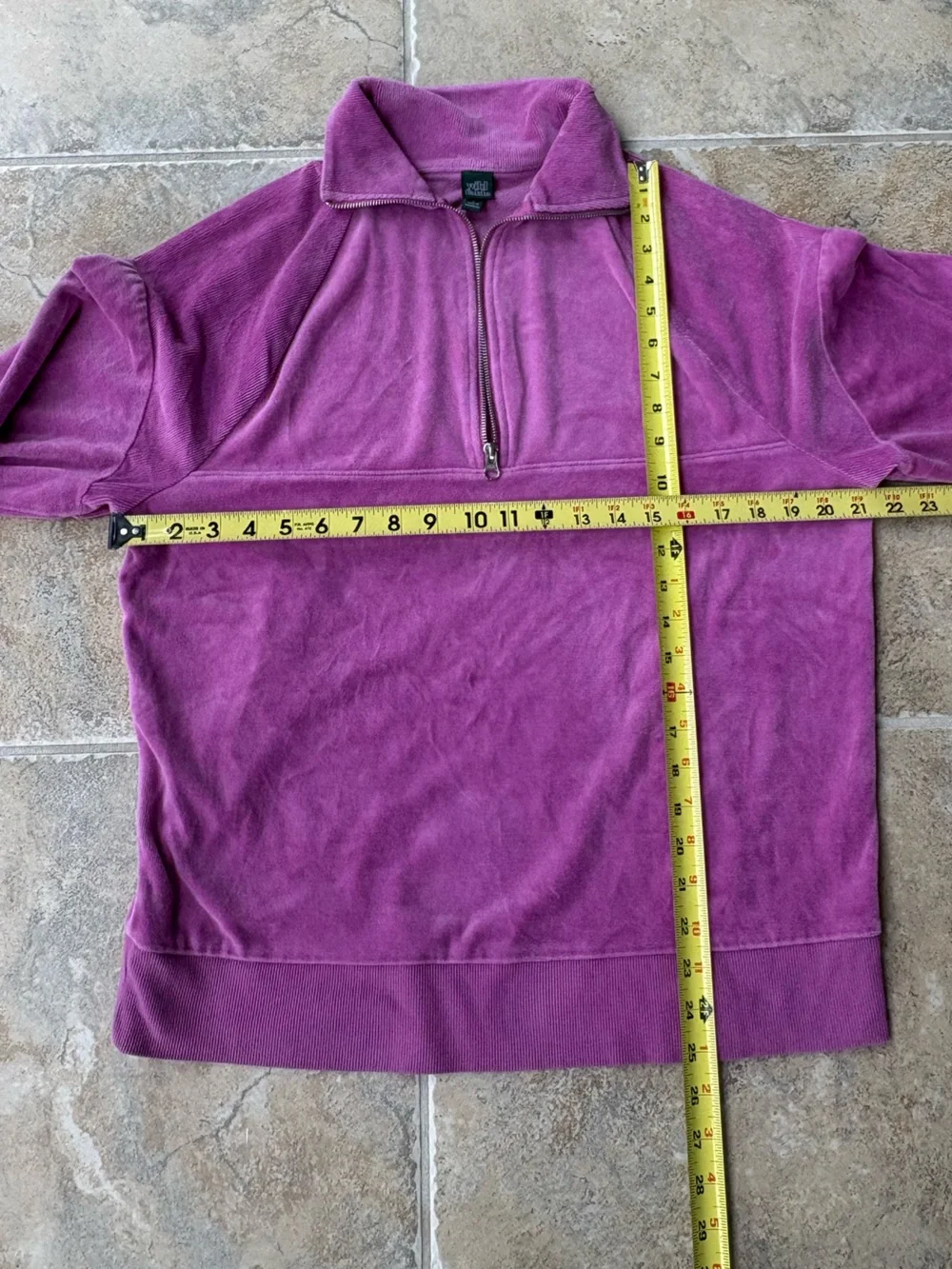 Wild Fable Purple Velour Quarter 1/4 Zip Pullover Sweatshirt Size Small S - Picture 4 of 11